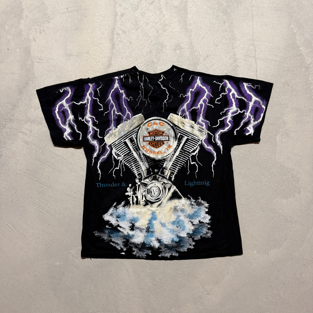 Vintage 90s Thunder & Lightning Harley Davidson T-shirt