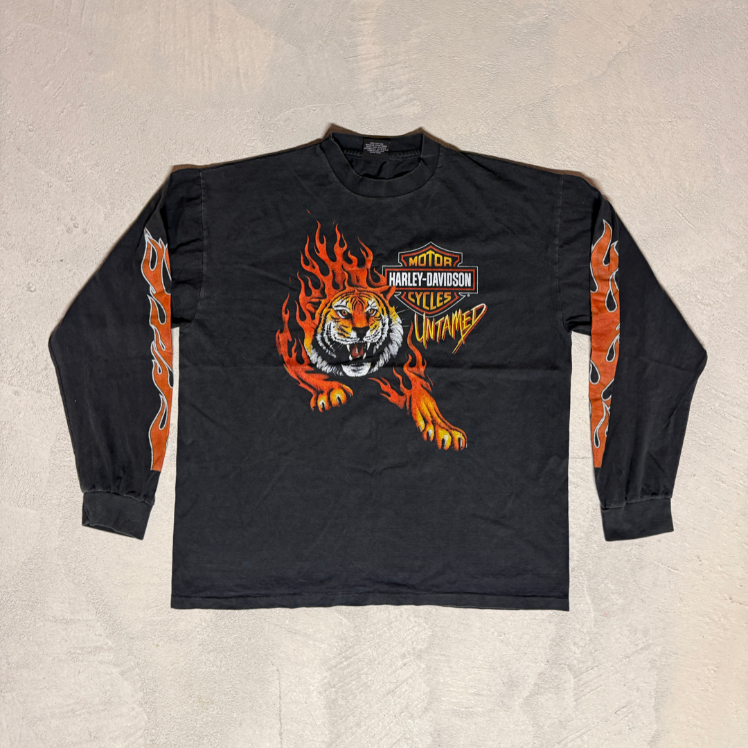 Vintage 90s Harley Davidson Tiger Long Sleeve Shirt