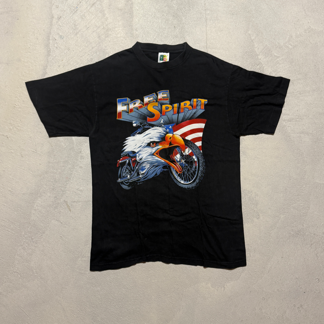 Vintage 90s Free Spirit Motorcycle Eagle T-shirt
