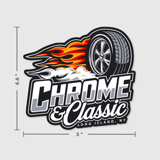 Chrome & Classic Burnout Badge Sticker